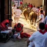 Nueve heridos, uno con cornada, en el sexto encierro de San Fermín