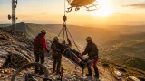 Rescate en helicóptero de un ciclista herido en la sierra de Burgos cerca de Tejada