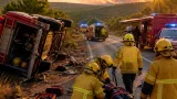 Tres bomberos heridos en Teruel mientras trabajaban en el incendio de Peñarroya de Tastavíns