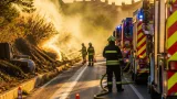 Un incendio junto a la M-856 moviliza a seis dotaciones en Móstoles