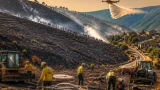 Un rayo desata un incendio en Ribas de Sil que calcina 100 hectáreas pero baja la alerta