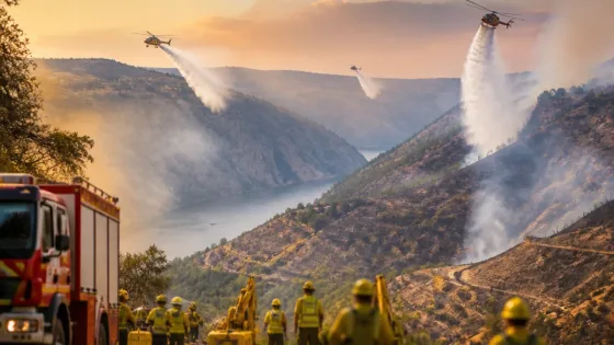 Extinguido el incendio de Ribas de Sil tras arrasar 190 hectáreas en la Ribeira Sacra