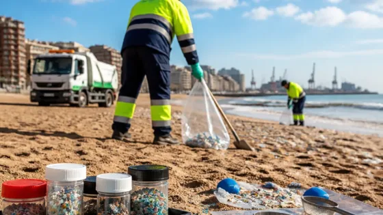 Gijón intensifica la investigación tras la aparición de plásticos industriales en sus playas