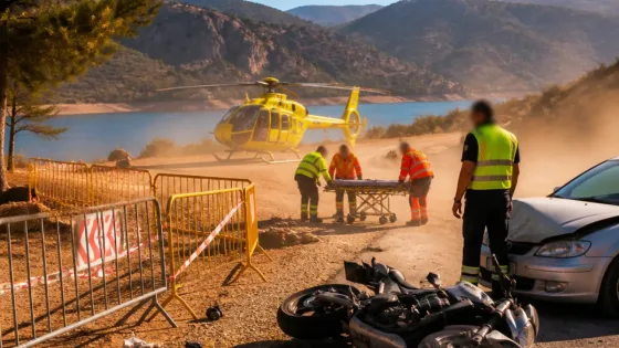 Grave accidente en el circuito del Motorbeach en Vinuesa deja a una joven trasladada en helicóptero