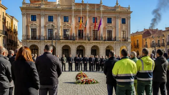 Guadalajara guarda un minuto de silencio por las víctimas del incendio de Almería