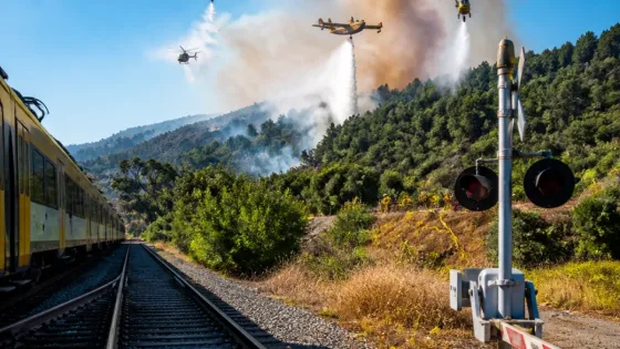 Incendio en Crecente deja suspendida la conexión ferroviaria entre Vigo y Ourense