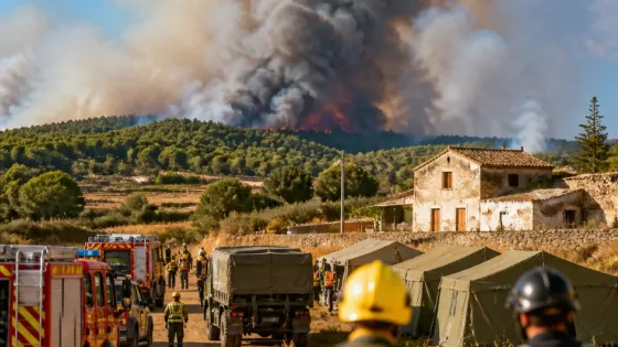 Incendio en Orés moviliza a la UME y obliga a evacuar municipios de Zaragoza