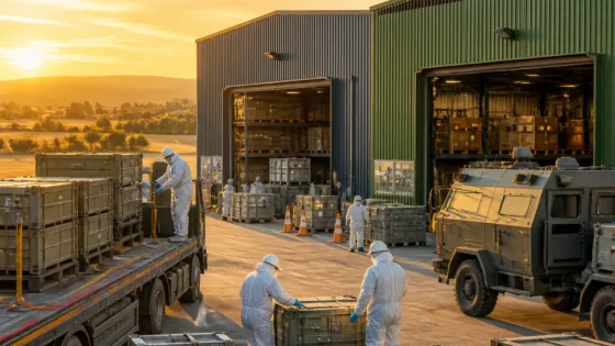La Guardia Civil destruye en Badajoz un arsenal de más de 33 toneladas encontrado en naves