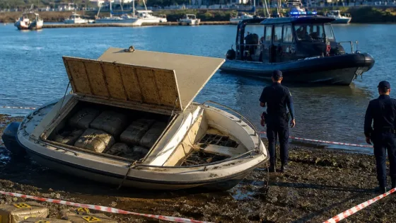 La Guardia Civil incauta en Huelva casi 800 kg de hachís tras abandonar una embarcación en el río Piedras