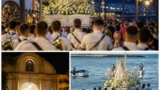 La Virgen del Carmen recorre el corazón de Ceuta y culmina con un baño en la Ribera