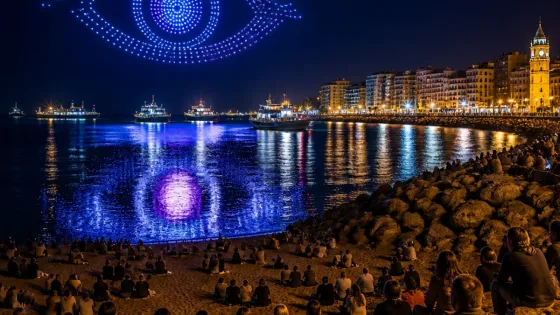 Regresa a Gijón el espectáculo de drones que llevó a Flock al mapa mundial