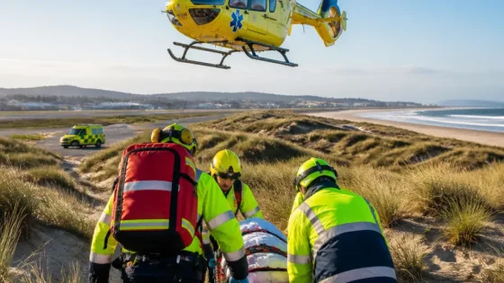 Santander: helicóptero medicalizado evacua a un hombre con luxación en El Puntal de Somo