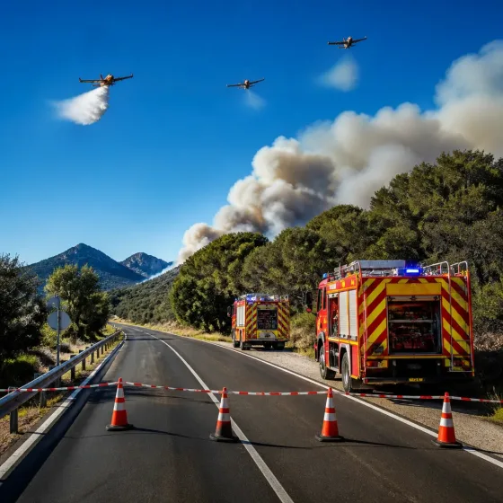 Controlado un incendio en un pinar de Moixent tras cortarse la CV-589 y movilizar medios aéreos