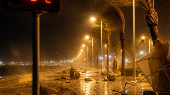 Un reventón térmico dispara la noche en Almería: picos de 43 ºC y rachas de hasta 70 km/h