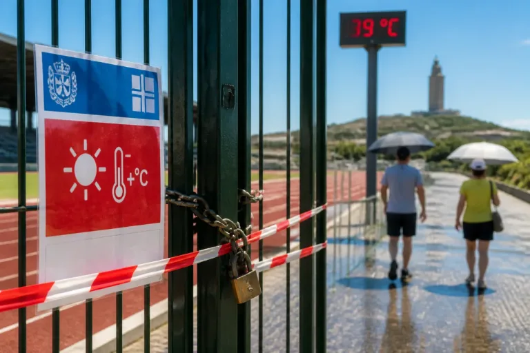 Alerta roja por calor en A Coruña: suspensión del deporte al aire libre y avisos de Sanidade
