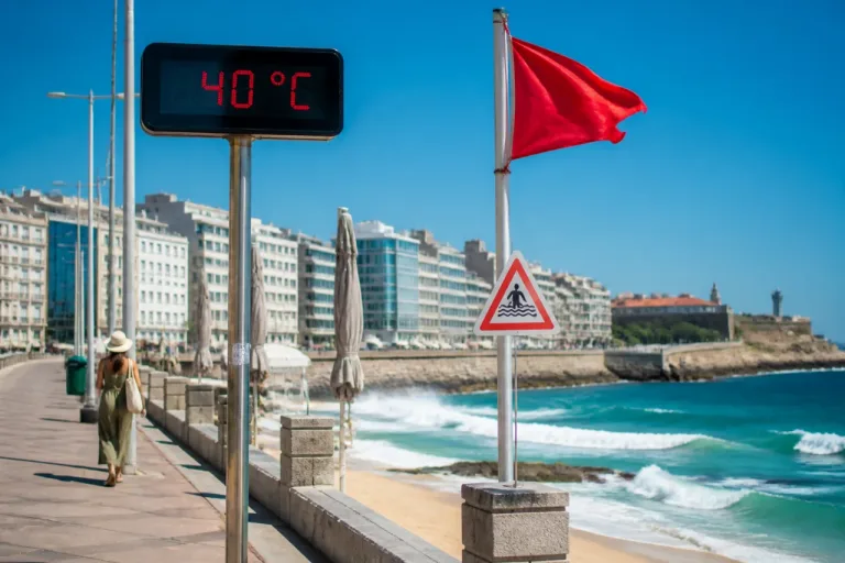 A Coruña en alerta naranja por temperaturas cercanas a 40 ºC y fenómeno costero
