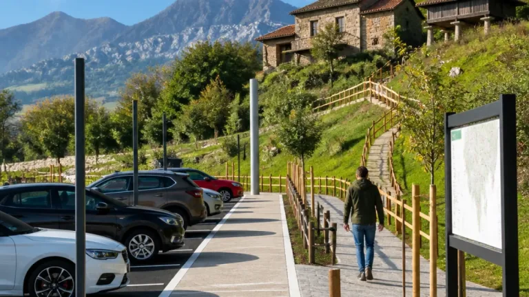 Abre en Covadonga el aparcamiento de Les Llanes tras 20 años y 1,7 millones de inversión