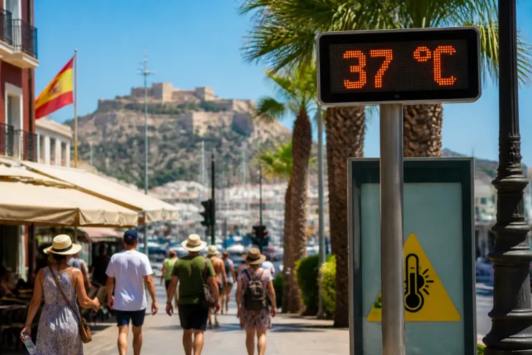 Alerta amarilla en Cartagena por calor: máximas cerca de 37 ºC y sensación de 40 ºC