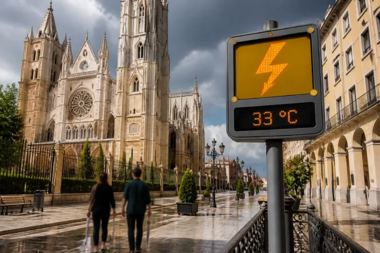 Alerta amarilla en León por tormentas: cambios de tiempo y temperaturas para el fin de semana