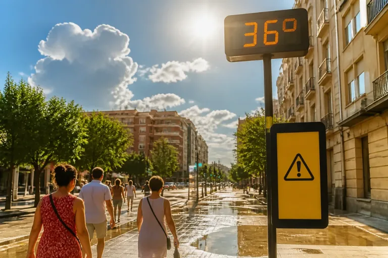 Alerta amarilla por calor en Logroño: máximas de hasta 36 °C y probabilidad de tormentas
