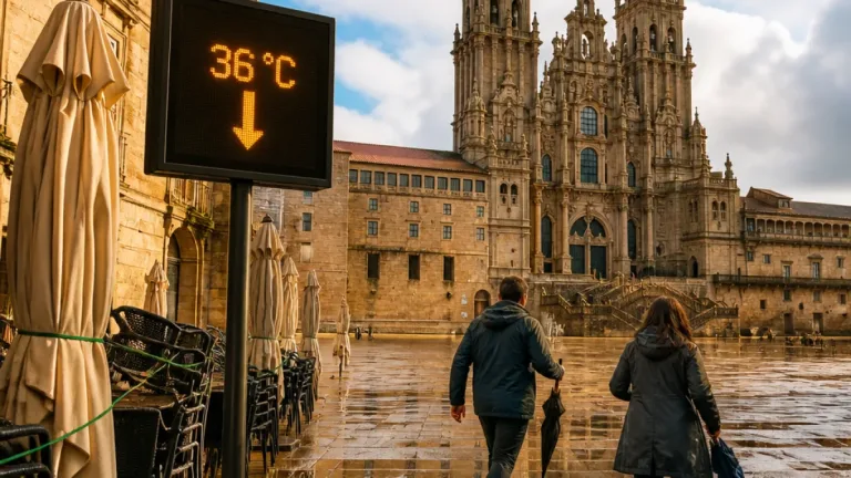 Alerta naranja por lluvias y tormentas en Santiago de Compostela: previsión y recomendaciones