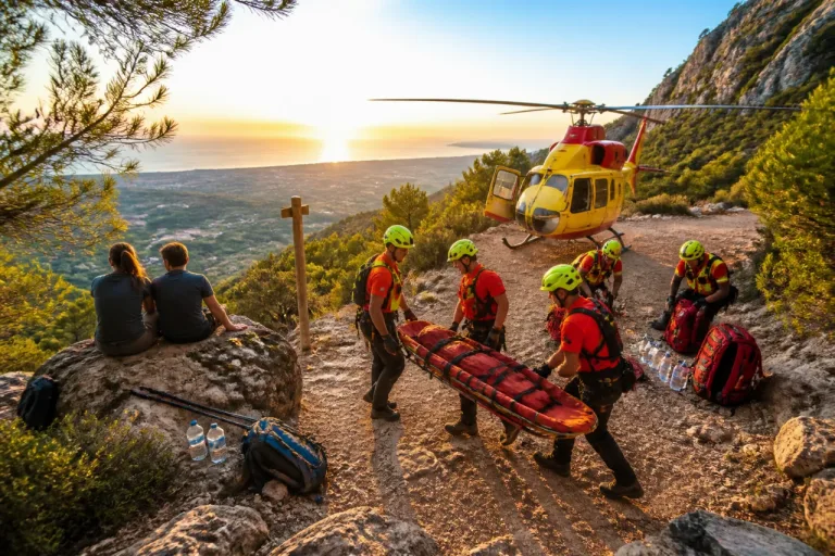 Auxilian a tres senderistas en el Montgó; un joven evacuado en helicóptero tras quedarse sin agua