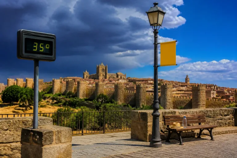 Ávila en alerta amarilla por calor: máximas de 35–36 ºC y probabilidad de chubascos