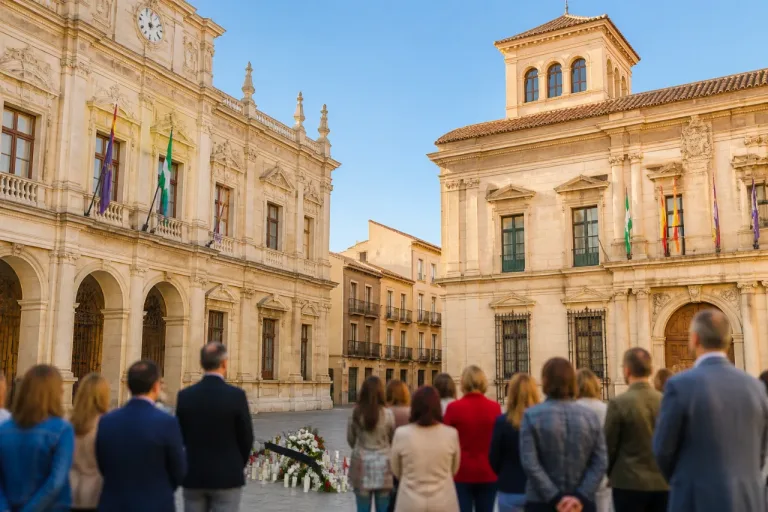 Ayuntamiento y Diputación de Jaén guardan un minuto de silencio por las víctimas del incendio de Los Gallardos
