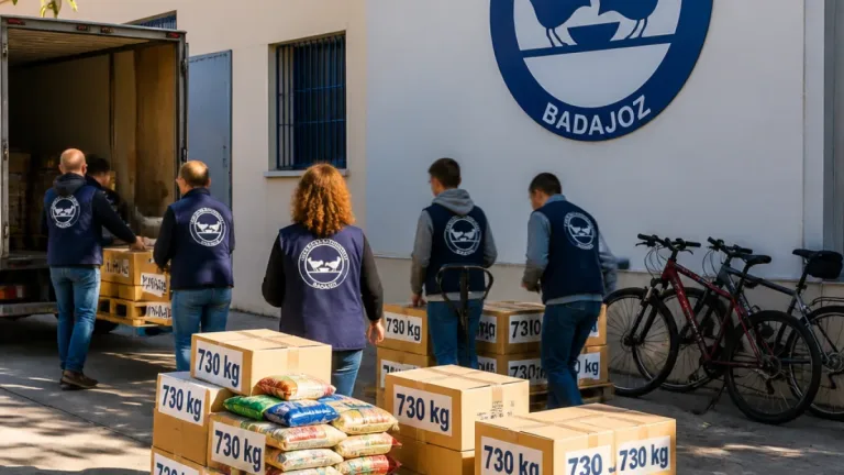 Badajoz: Fundación Caja Badajoz entrega 730 kilos de alimentos por reto ciclista