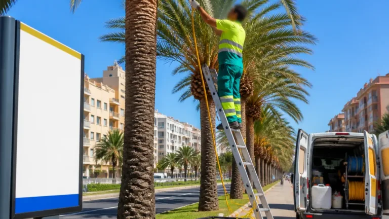Badajoz refuerza el tratamiento de más de 700 palmeras contra el picudo rojo