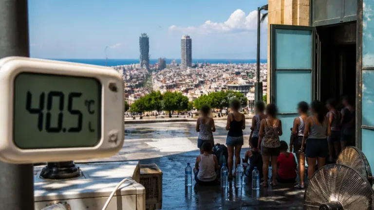 Barcelona registra un récord histórico de 40,5 °C y habilita refugios contra la ola de calor