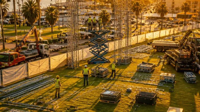 Ceuta prepara el Real de la Feria: montaje, alumbrado y obras en el Parque Juan Carlos I