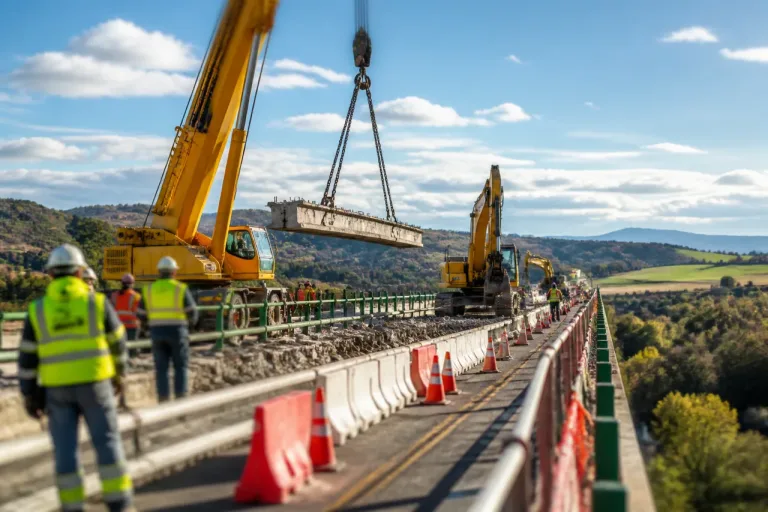 Comienzan las obras en el paso superior de la N-240 en Velillas para reparar daños tras un impacto