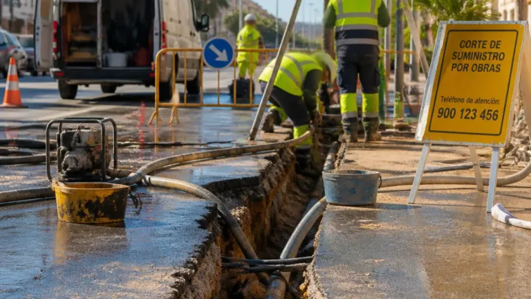 Corte de agua en varias barriadas de Algeciras por agravamiento de una avería en la red