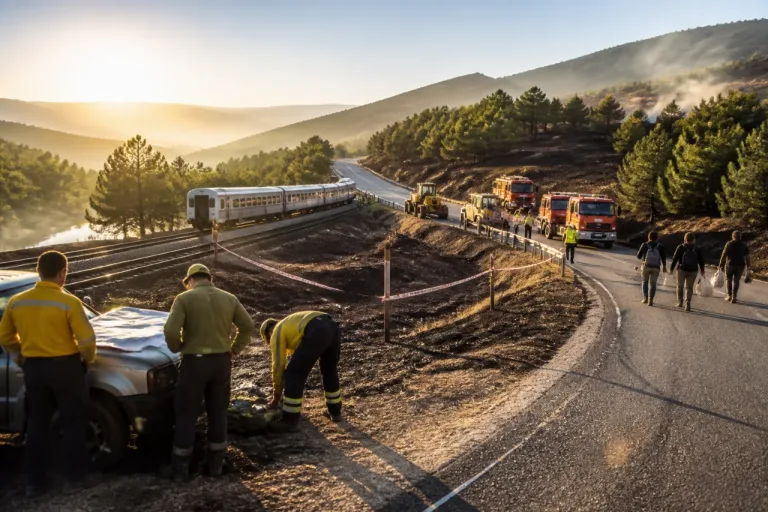 Desciende a nivel 0 el incendio de Porqueros tras proteger la localidad de Zacos