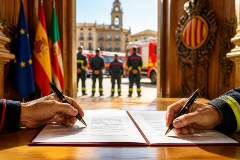 Diputación y Ayuntamiento pactan un protocolo para coordinar bomberos en zonas limítrofes