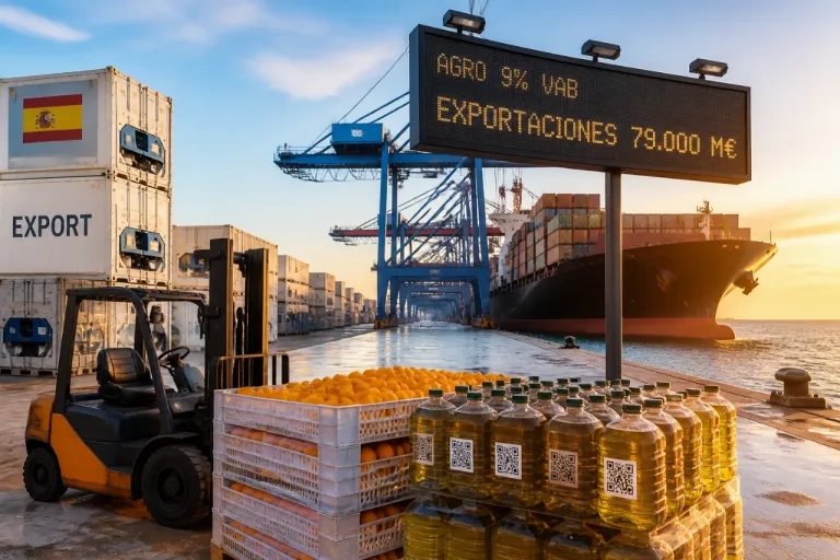 El agro español consolida su peso: ya aporta el 9% del valor añadido y bate récord de exportaciones