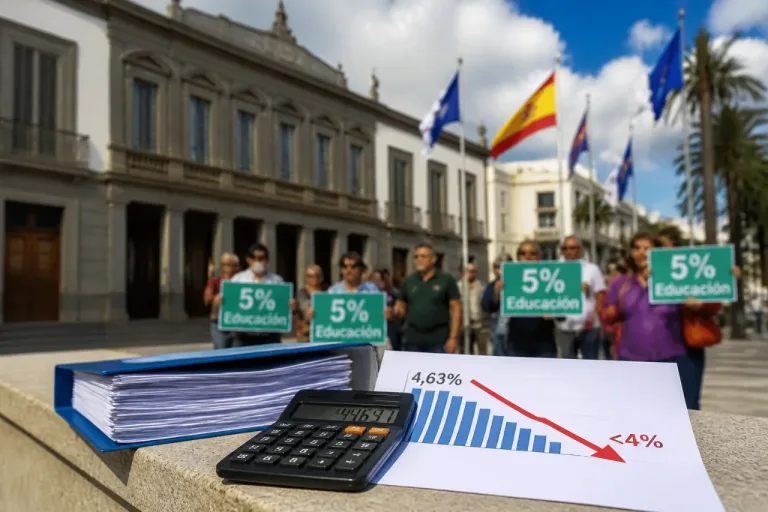 Las organizaciones educativas de Canarias avisan: la inversión podría quedar por debajo del 4%