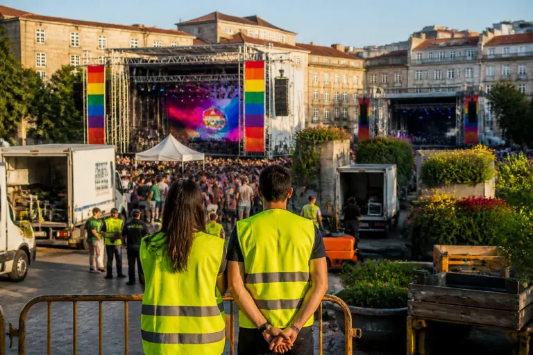 El Atlantic Pride llena de música y actos la plaza de Pontevedra y trasladará su escenario a Méndez Núñez