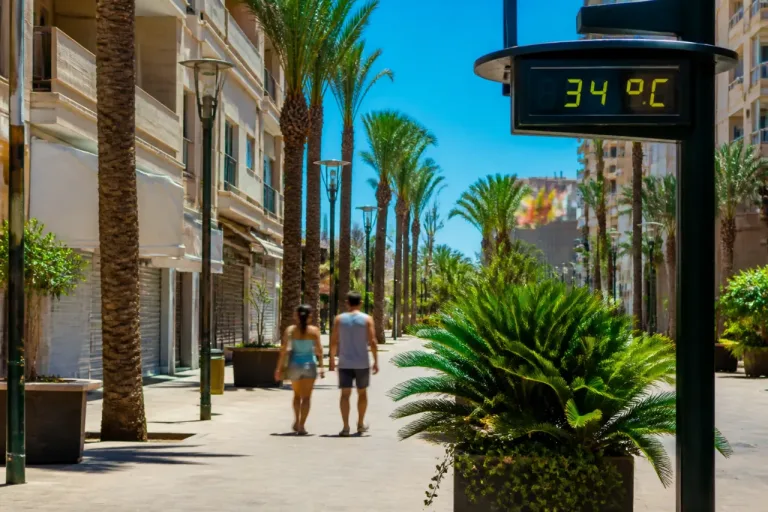 El Ejido: AEMET prevé sol y temperaturas alrededor de 34–35 °C para los próximos días