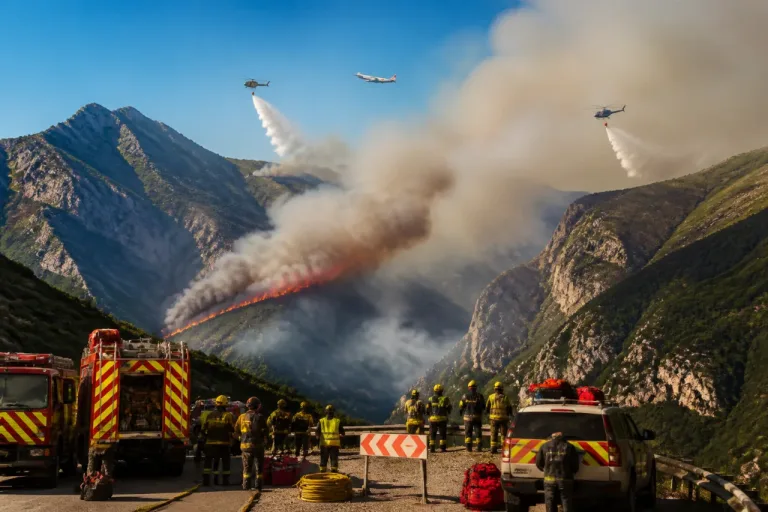 El incendio de Sajambre avanza hacia los Beyos y obliga a coordinar la extinción entre Asturias y León