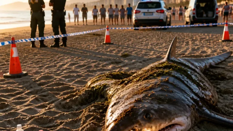 Encuentran el cadáver de un gran pez cartilaginoso en la orilla de una playa de El Campello