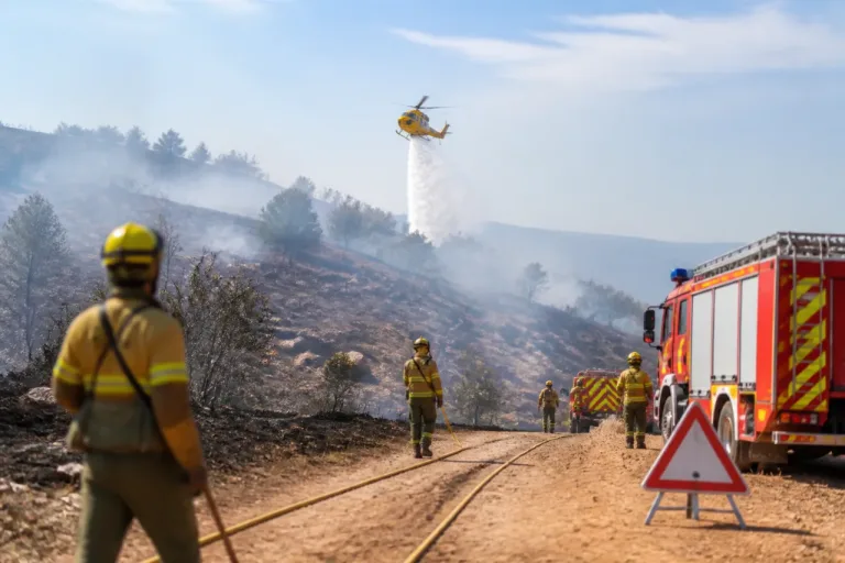 Estabilizado el incendio de Soneja; las labores de extinción seguirán días para su completa extinción