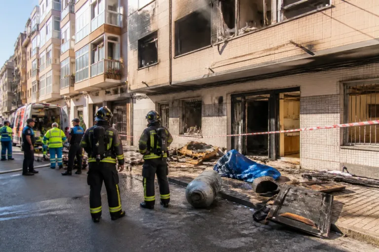 Explosión de una bombona deja un herido y daños en un edificio de Lugo