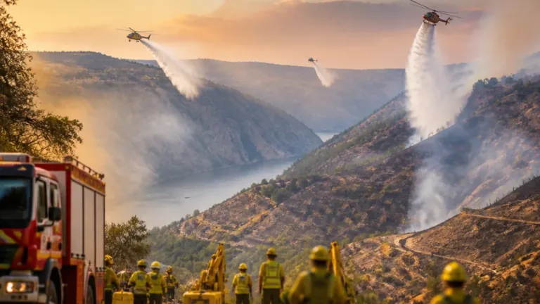 Extinguido el incendio de Ribas de Sil tras arrasar 190 hectáreas en la Ribeira Sacra