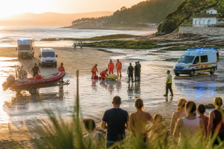Fallece un hombre en la playa de Cabeceira, alerta para los bañistas de Pontevedra