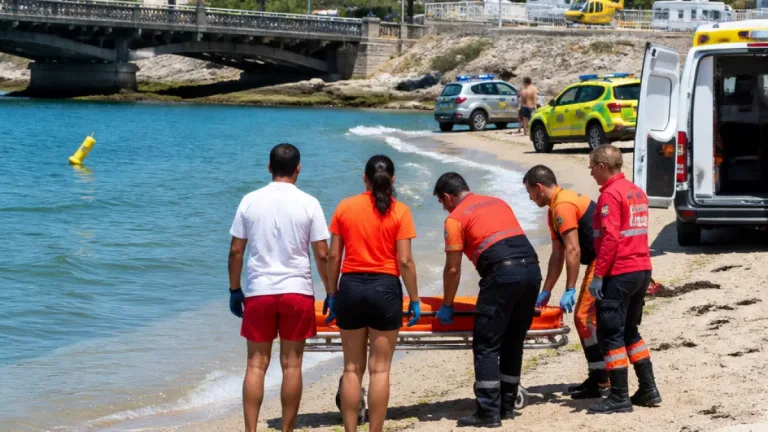 Fallece un hombre en la playa de O Bao en Pontevedra tras pedir auxilio agarrado a una boya