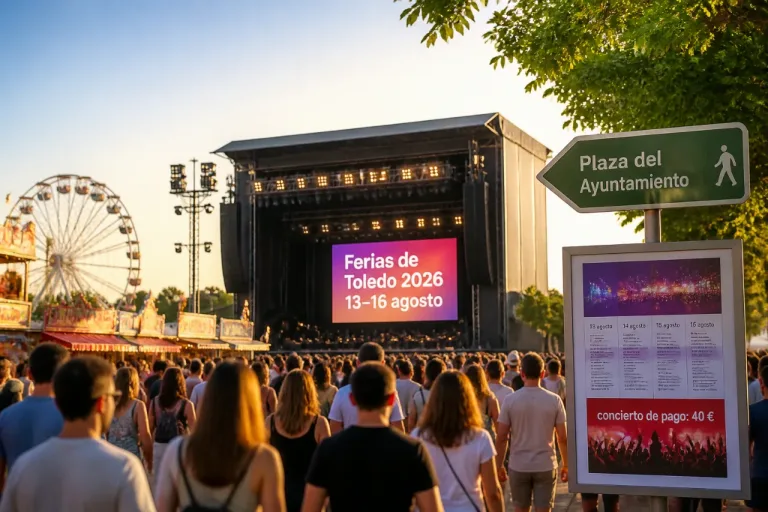 Ferias 2026: Toledo desvela los grandes conciertos de agosto y sus ubicaciones