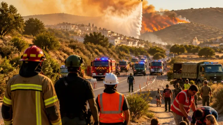 Fuerte incendio en Los Gallardos arrasa zonas forestales y obliga a desplegar la UME