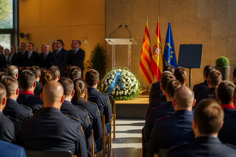Girona homenajea a las víctimas del terrorismo de la Policía Nacional en un acto institucional